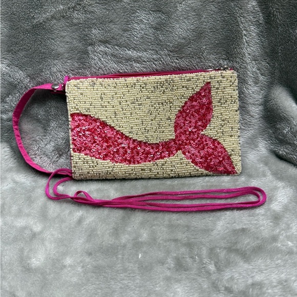 Pink Sequin Mermaid Tail Clutch - Picture 5 of 5